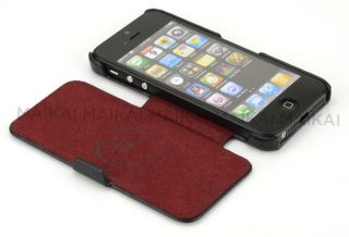 Hoco Duke iPhone 5 Genuine Leather Side Flip Case Cover Black