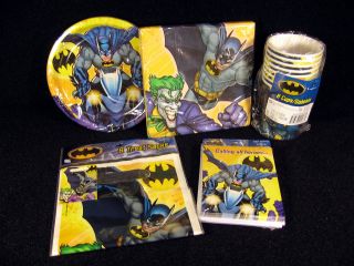 Batman Dark Knight Birthday Party Kit Plates Napkins Party Supplies Tableware