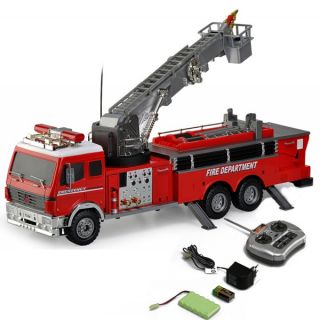 Hobby Engine Heavy Equipment RTR R C Fire Engine Water Pump Ladder Model 1 18