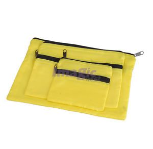 Portable Waterproof Document Bag Outdoor Container Travel Zipper Storage Yellow