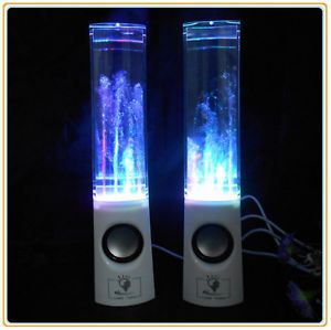 LED Dancing Water Fountain Light Show Computer  Player Speakers New White
