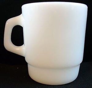 Fire King Anchor Hocking White C Handle Coffee Tea Mug Cup