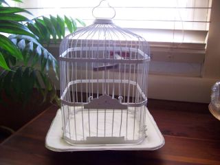 Vintage Antique Bird Cage Charming French Country Wire Bird House Garden Decor