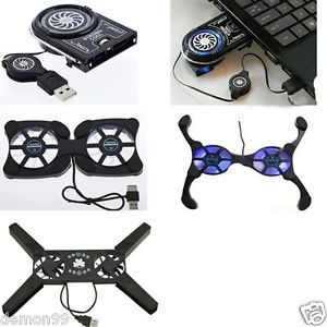 Mini Folding USB Notebook 2 Fans Cooler Cooling Pad Octopus Light for Laptop PC