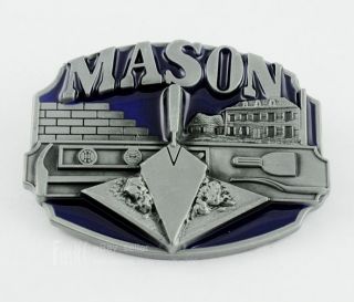 Building Mason Freemasonry Square Compasses Stone Crater Mens Boys Belt Buckle