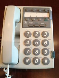 GE 2 9267A Large Push Button Wall Desktop Programmable Corded Phone