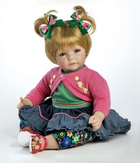 Denim Daisies Adora Vinyl Baby Girl Toddler Doll Blonde Hair Blue Eyes New 20"