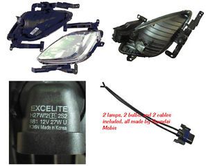 Hyundai 2011 2012 2013 Elantra Fog Light Lamp Complete Wiring Harness Kit