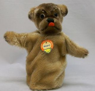 Vintage Steiff Hand Puppet Mopsy The Pug Dog with I D Excellent