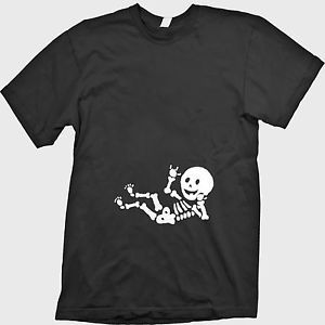 Humorous Halloween Baby Skeleton Funny Costume Maternity Tee Shirt