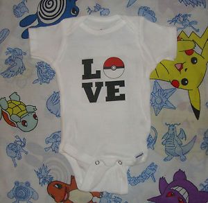 Pokemon Love Onesie Bodysuit Costume Baby Clothes Onsie Cute Pokeball Bra