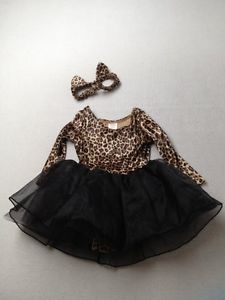 Baby Toddler Girl Gymboree Leopard Halloween Costume Tutu Ears Size 12 18 Months
