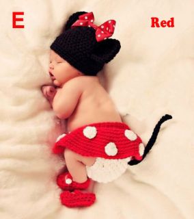 Newborn Baby Hat Cap Infant Aminal Knit Costume Photography Prop Crochet Beanie