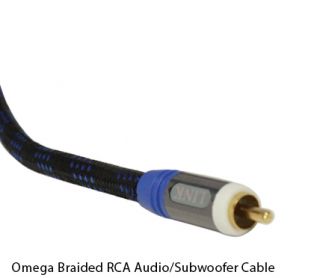 Omega Braided 13' Feet Digital Audio Subwoofer Cable Patch Cord 24K Connectors