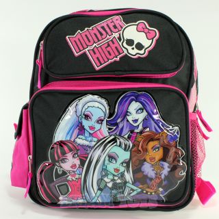 Monster High Pink CHECKERED12" Small Toddler Backpack Girls Book Bag School