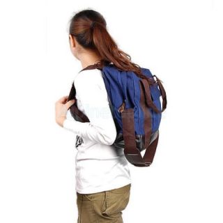 Multifunctional Canvas Backpack Shoulder Bag Handbag Royal Blue
