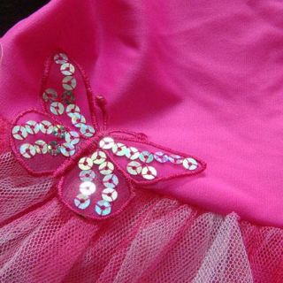 Pink Butterfly Girl Fairy Ballet Dance Party Costume Swim Tutu Skirt Dress 5 6Y