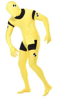 Crash Test Dummy Yellow Skin Suit Outfit Funny Adult Halloween Costume MD LG