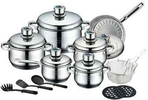 18 PC Cookware Set Stainless Steel Professional Cookware Set BH 139 Pots Pans