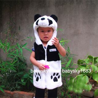 Xmas Warm Panda animal Baby kid child Waistcoat Vest Jacket Costume coat Cloth