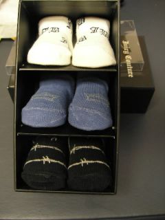 New Juicy Couture Baby Boy Sock 3pr 6M 12M 24M Booties