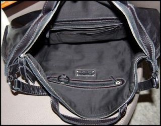 Kate Landry Black Leather XL Convertible Shoulder Bag Handbag Laptop Case New