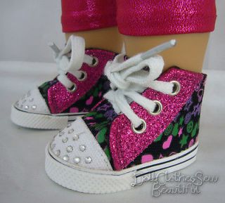 Bling Toe Sneakers High Top Made for 18" American Girl Doll Clothes