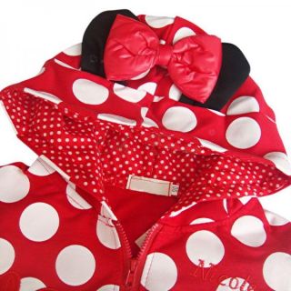 Toddler Girls Polka Dots Hoodie Top Coat Minnie Mouse Costume Outwear Sweatshirt
