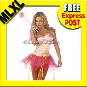 Fairy Costume Pink Tinker Bell Princess Fancy Dress Up Outfit Baby Doll M L XL