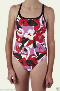 Roxy Girl Tropical Swimsuit Swimwear Maillot Bain One Piece Black or Pink RP€50
