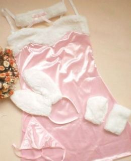 23 Sexy Outfit Baby Pink Bunny Rabbit Girl Costume for Cosplay Lingerie Party