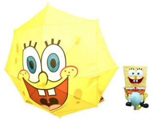 Spongebob Squarepants Kid's Umbrella w 3D Spongebob Handle
