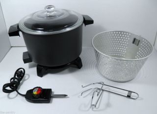Dazey 6qt Chef's Pot Electric Fryer Cooker Steamer Slow Cooker DCP 6 Clean