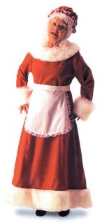 Santa Dress Long Adult Womens Costume Christmas Party Velvet Dress Theme Outfit