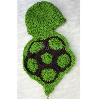 New Green Brown Handmade Crochet Infant Tortoise Newborn Tortoise Turtle Costume