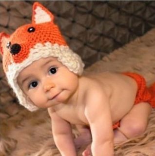 Cute Baby Infant Fox Hand Knitted Costume Photo Photography Prop Newborn