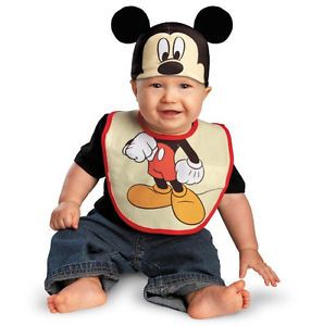 Mickey Mouse Bib Hat Infant Baby Toddler Boys Halloween Costume Disney 6M 12M