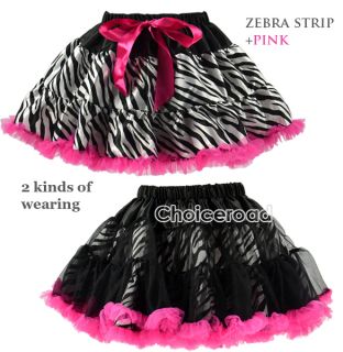 Beautiful Girls Baby Zebra Princess Ballet Dance Costume Tutu Dress Skirt C99D