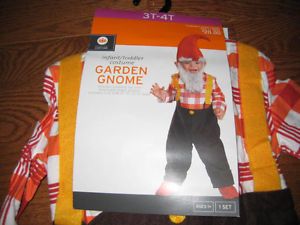 New Garden Gnome Complete Halloween Costume Boy Toddler 12 24 MO 12 18 24