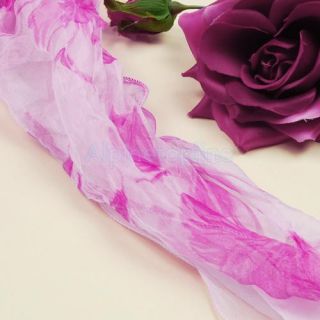 New Pink Soft Elegant Double Layer Flower Silk Scarf Long Shawl Wrap
