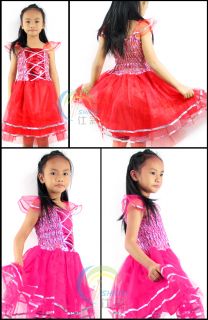 Kids Girls Princess Tutu Dress Party Skirt Costume Blue Pink Green Yellow 3 4Y