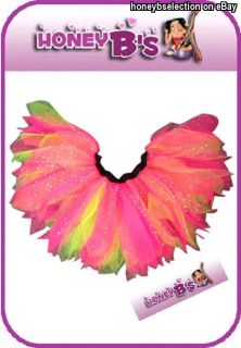 Pink Neon Sparkle Flower Princess Fairy Tutu Baby Toddler Kids Ladies All Sizes