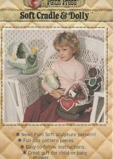 Adorable Soft Sculpture Baby Doll Cradle Pattern