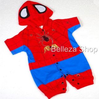 Halloween Party Spiderman Baby Costume Outfit Sz 6M 12M
