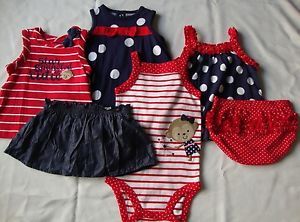 Brand New 3 6 Month Baby Girl Clothes Carter's Red White Blue