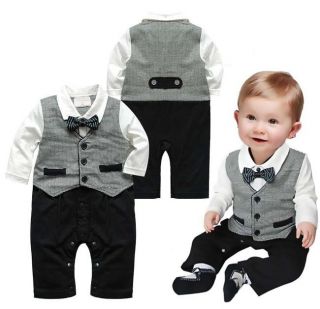 Baby Boy Kid Toddler Gentleman One Piece Romper Jumpsuit Clothing Outfit NL10
