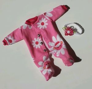 Mini OOAK Baby Doll Clothes Sleeperpajamas 9 10" Reborn Tiny Miracle Sock Monkey