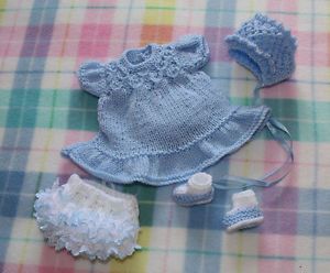 Hand Knitted Dolls Clothes for 10 12 inch Doll Baby Blue
