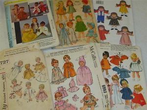 6 Vintage Doll Clothes Pattern Lot Baby Toddler Wardrobe 8" 10" 14" 19" 22"
