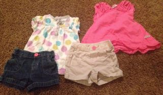 Lot Baby Girl Shirts Shorts 12 18 Months Naartjie Carters Spring Clothes